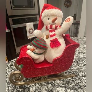 Hallmark Twinkling Sleigh Ride Snowman Techno Plush, snowman, collectible